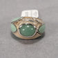 Sterling Silver Ring With Green Stone 8.3g