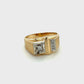 14K Yellow Gold Men's Diamond Fashion Ring 4 Diamonds .13ctw 5.7g