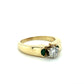 14K Yellow Gold Ring With Half Carat Diamond and 2 Emeralds