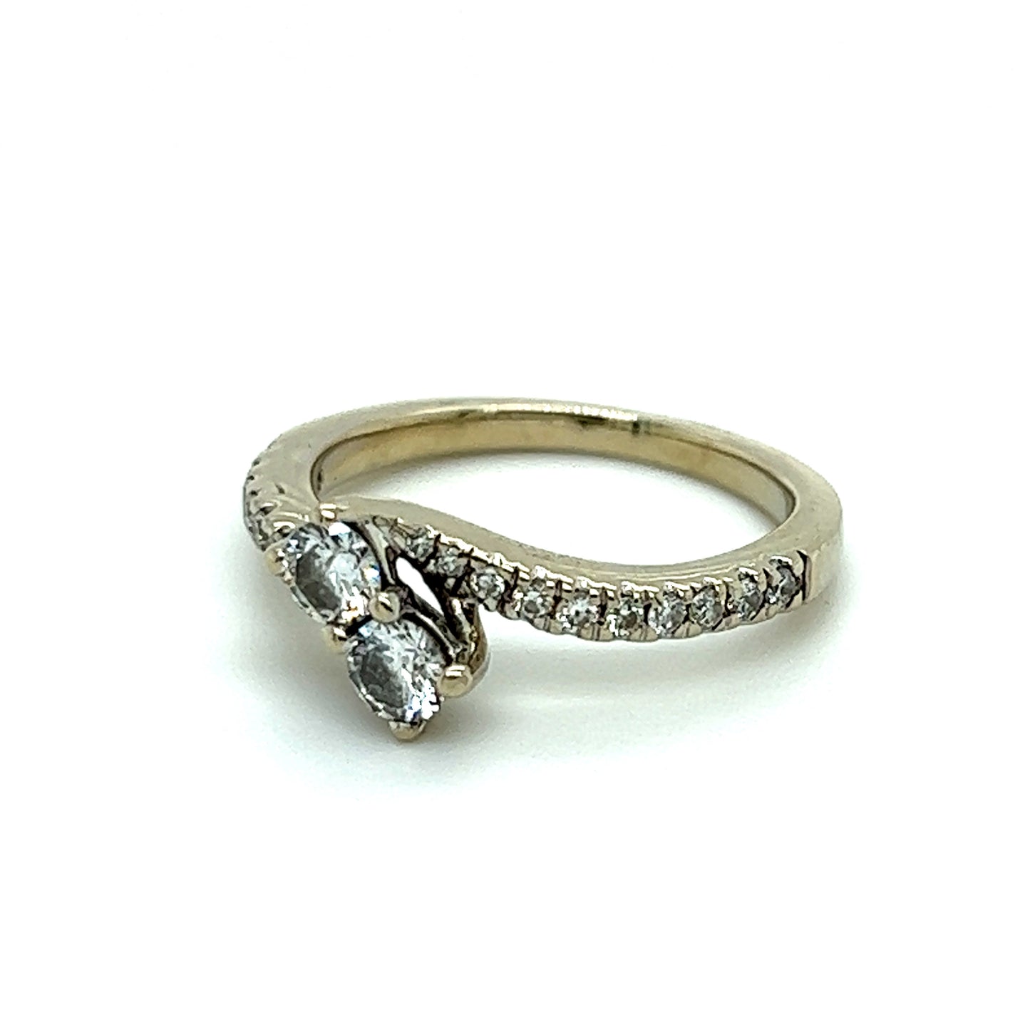 14K White Gold Lady's Diamond Fashion Ring (22) Diamonds .51ctw