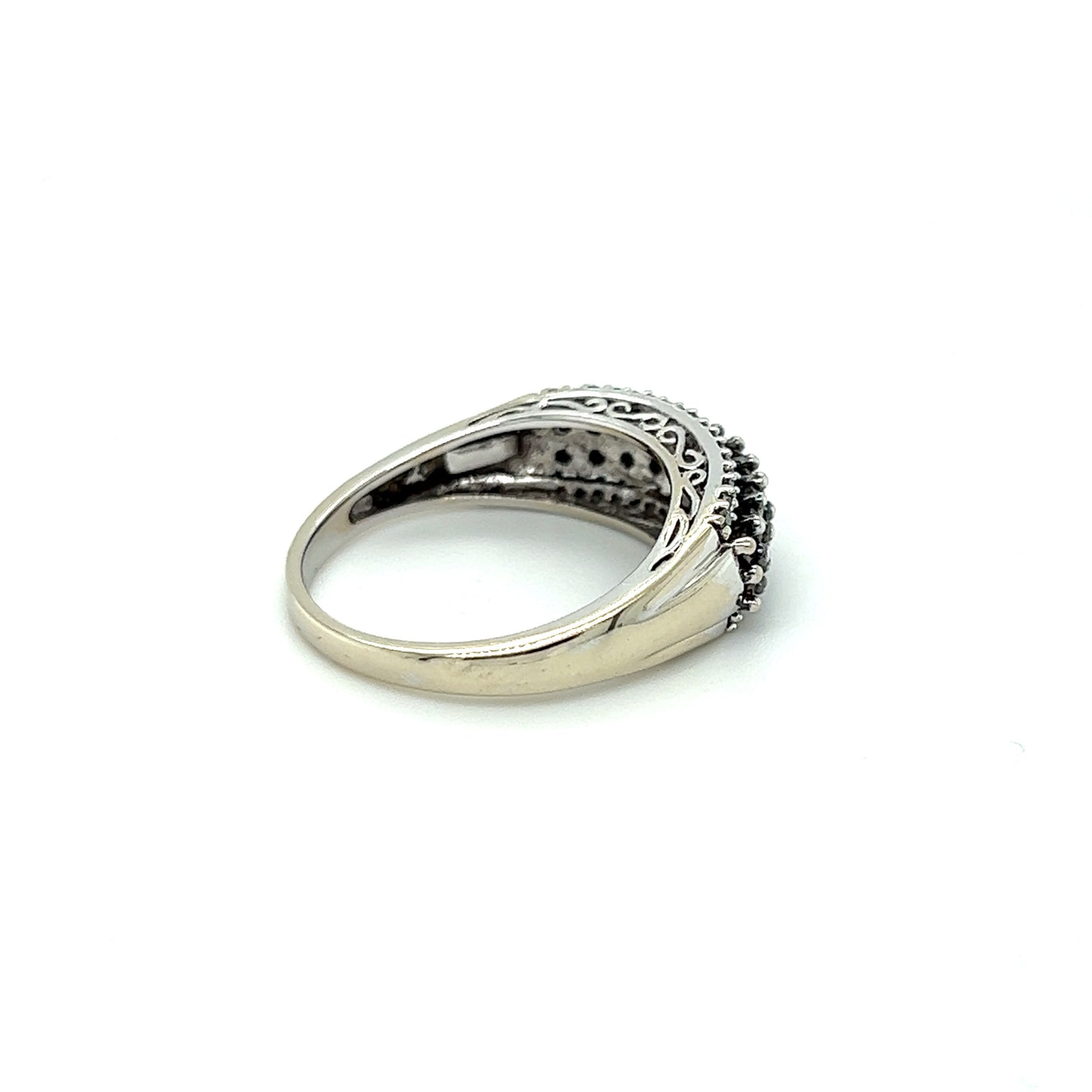 14K White Gold Lady's Diamond Fashion Ring 54 Diamonds .54ctw