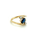 14K Yellow Gold Sapphire & Diamond Lady's Ring 2 Diamonds .10ctw