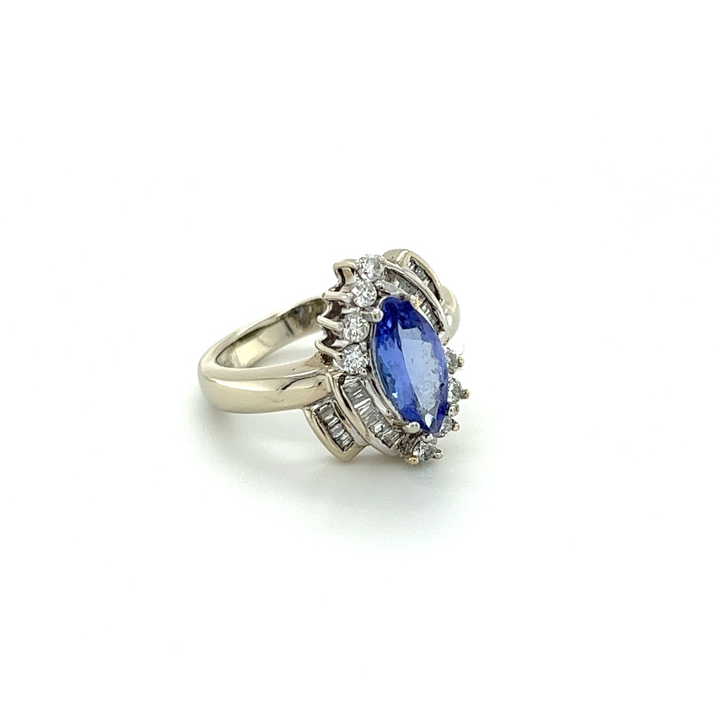 14K White Gold Lady's Diamond Fashion Ring 31 Diamonds .33ctw
