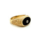 10k Yellow Gold Onyx & Diamond Men's Ring 9.2g