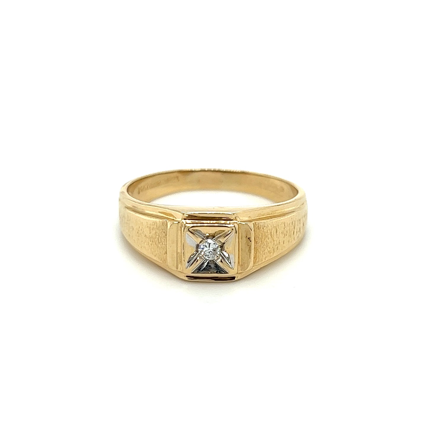 14K Yellow Gold Men's Diamond Fashion Ring .15ctw 4.4g
