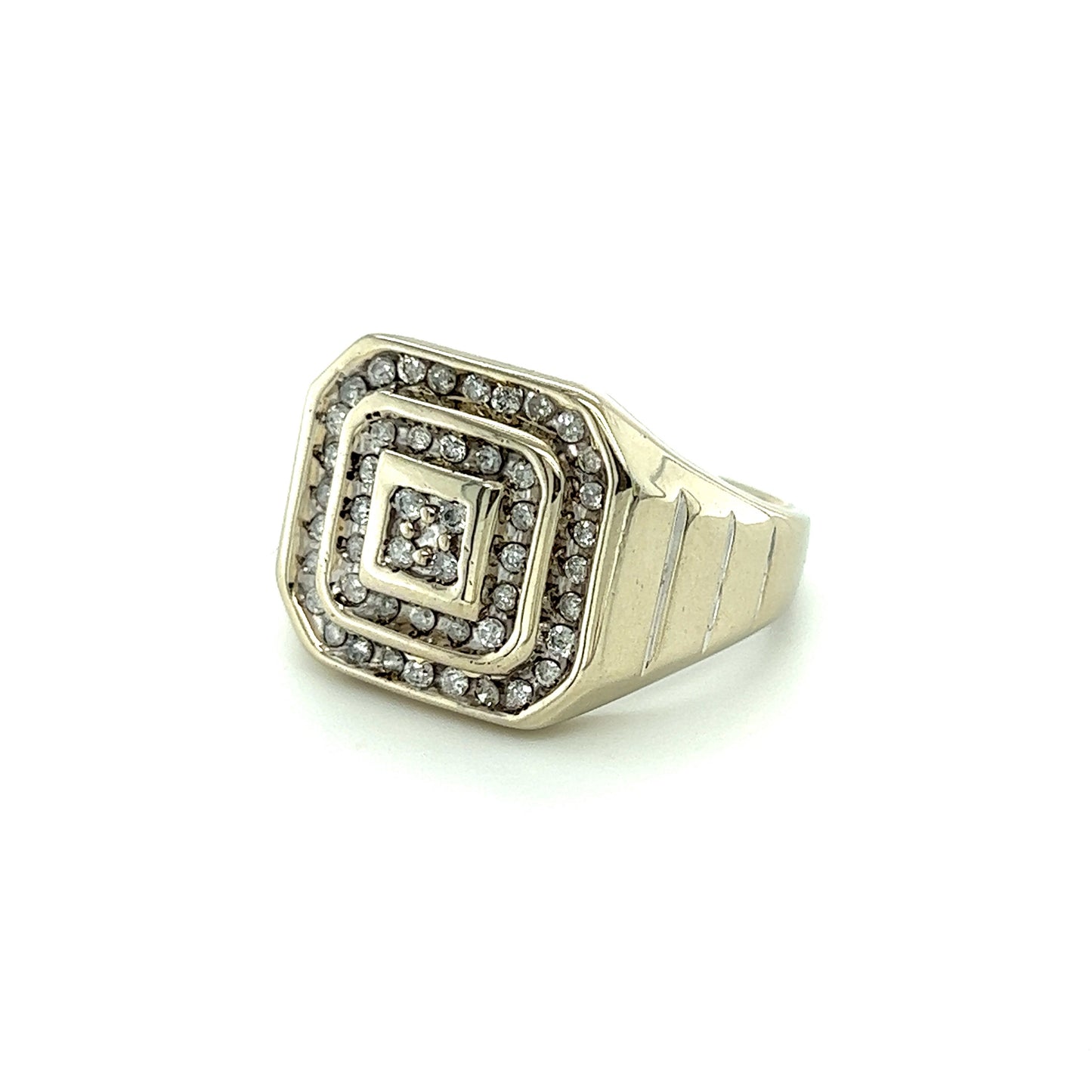 14K White Gold Lady's Diamond Fashion Ring 45 Diamonds .45ctw 6.2g