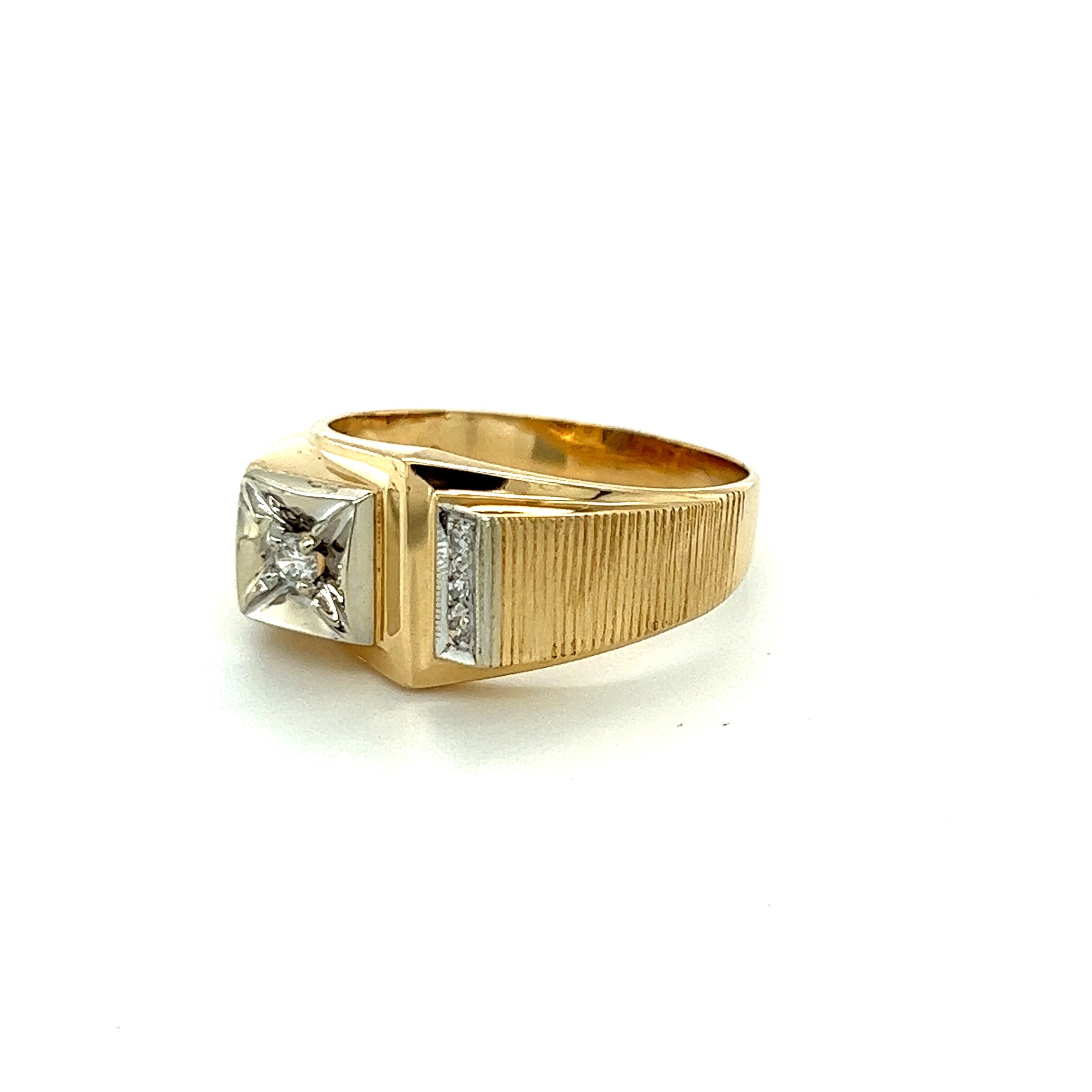 Designer Platinum Wedding Ring with Single Round Diamond and Satin Finish |  6mm - MB0194 – Mens Wedding Rings