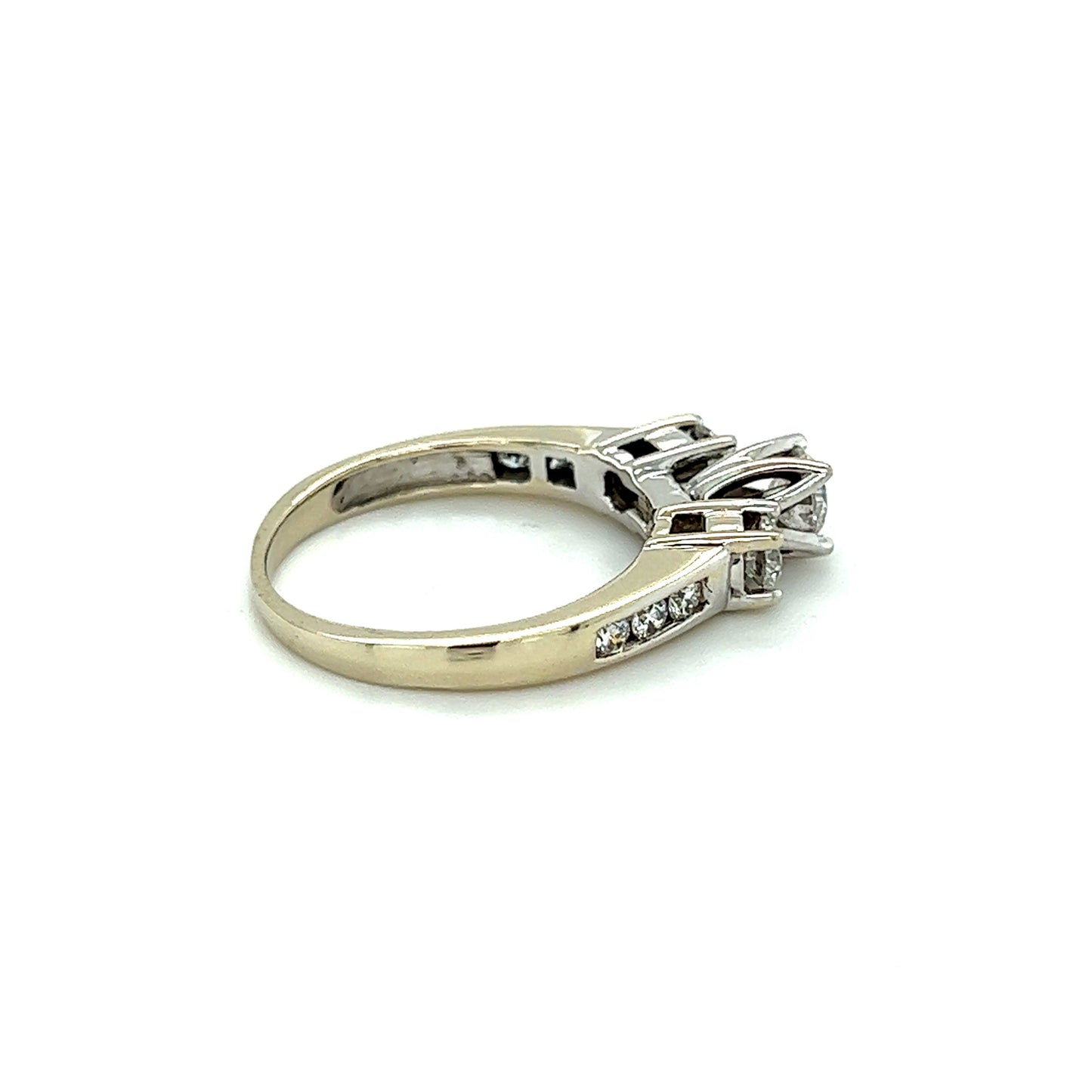 Lady's 14K White Gold Diamond Fashion Ring 9 Diamonds 1.00ctw 4.2g