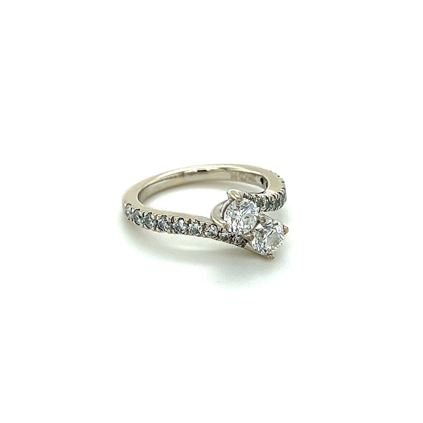 Lady's 14K White Gold Diamond Fashion Ring 20 Diamonds 1.04ctw 3.3g
