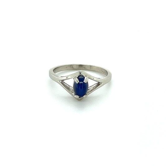 Lady's 10K White Gold & Sapphire Ring 2.0g