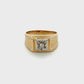 14K 2 Tone Gold Men's Diamond Fashion Ring .08ctw 4.8g