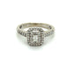14K White Gold Emerald-Cut Diamond Double Halo Ring; 3.7g