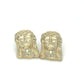 10K Yellow Gold Jesus Stud Earrings